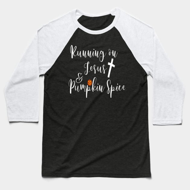 Jesus and Pumpkin Spice Christian Cross Halloween Costume Baseball T-Shirt by ChristianCrecenzio